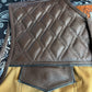 WW Dark Brown & Tan brown Motorcycle classic Diamond Quilted Vest