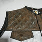 Wild Wanderers Brown & White Laced-Up Perforated Crocodile Leather Vest – Biker’s Luxe Armor for the Open Road