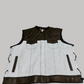 Wild Wanderers Brown & White Laced-Up Perforated Crocodile Leather Vest – Biker’s Luxe Armor for the Open Road