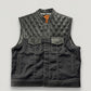 WW Black Gator Leather and Denim Motorcycle Vest