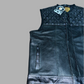 Branded Perforated black Motorcycle Leather Vest