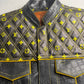 Luxury LV Quilted Biker Vest with Genuine Crocodile Leather Trim – Premium Motorcycle Jacket