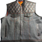 Leather Vest Diamond Quilted Flannel Black Leather Vest Classic Vest Denim Vest Leather Men Vest Biker vest Motorcycle Vest Men Waistcoat