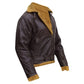 Men's Brown B3 Bomber Jacket - Real Shearling Fur Shearling Flight Aviator Winter Jacket