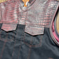 Crimson Croc Men's Motorcycle Leather/Denim Vest
