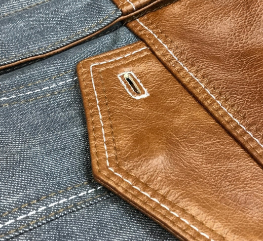 Leather Vest Houston Brown Leather Vest Classic Vest Denim Vest Jeans Vest Leather Men Vest Biker vest Motorcycle Vest Men's Waistcoat