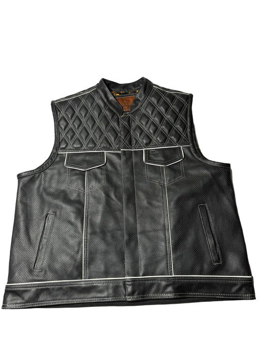 WW Black Club style Perforated Leather Vest