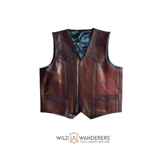 Leather Vest Maroon Red Distress Leather Men Vest Biker vest Motorcycle Vest Men Motorcycle Gifts For Men Western Vest Cowboy Vest