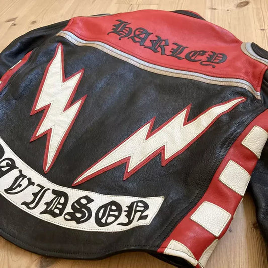 WW Harley Davidson and The Marlboro Man Vintage Biker Jacket Distressed Motorcycle Leather