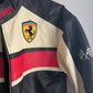 WW Premium Leather Ferrari F1 Racing Jacket Black Cream Red Vodafone Shell Sponsors