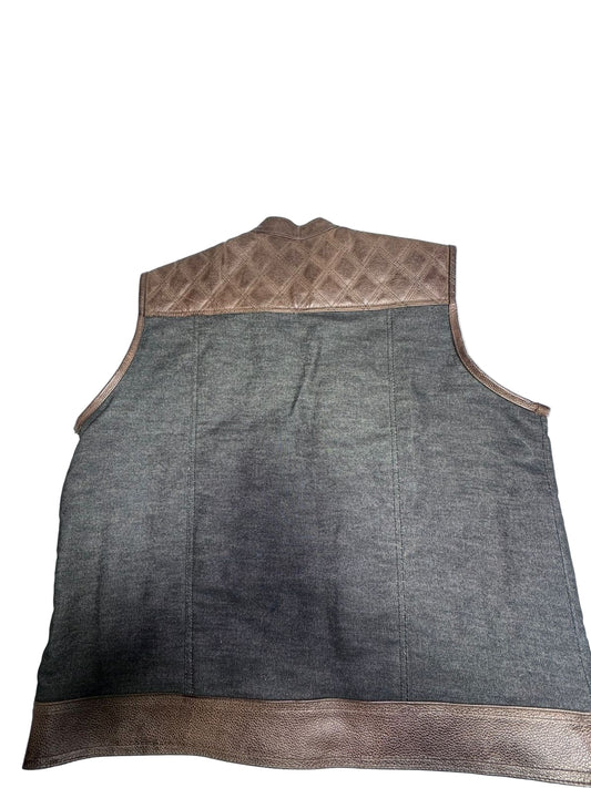 Distressed Brown Hunt Club Biker Canvas Vest
