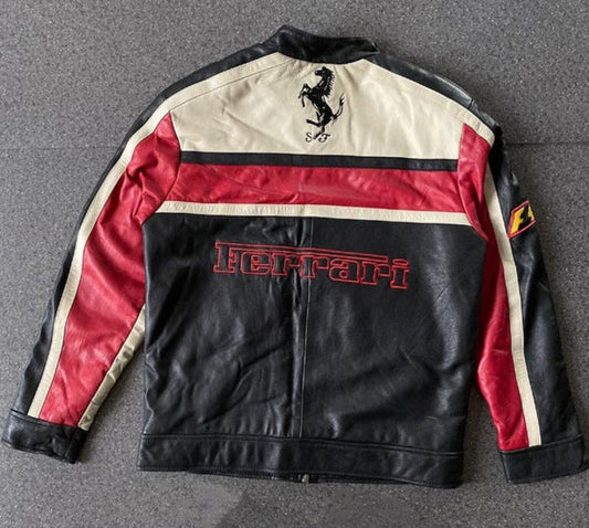 WW Ferrari Michael Schumacher F1 Jacket - Cowhide Leather Team Edition