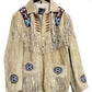 Men Leather Rockabilly jacket, Native American Buckskin Western Jacket Suede Leather Shirt Fringes & Beads Work Coat