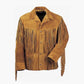 Leather jacket Men's Traditional Native Brown Classic Suede Leather Western Jacket Braided Fringes Country Side Red Indian Western Wear